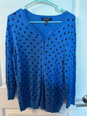 Ellen Tracy dotted cardigan L